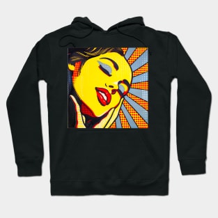 Pop art close up of a woman Hoodie